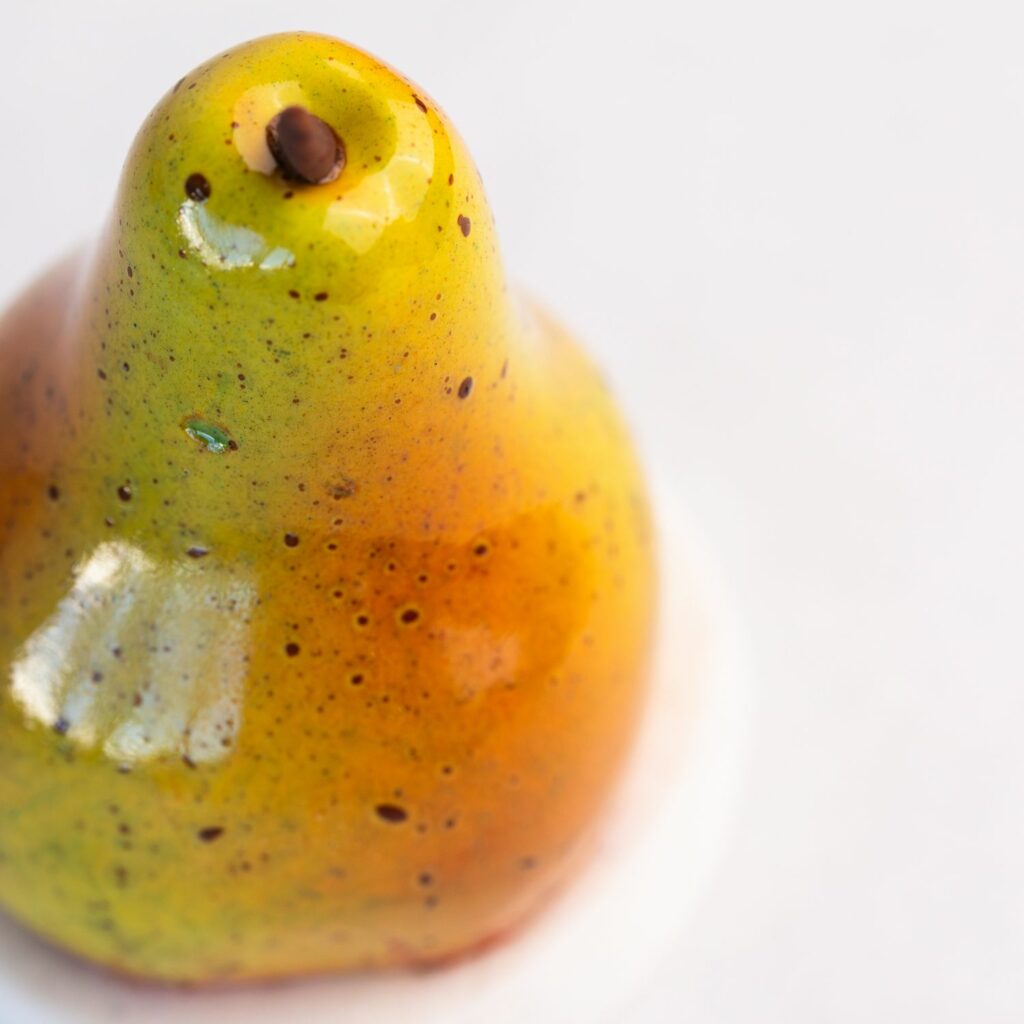 TROMPE L'oeil poire sorbet glace croquant caramel